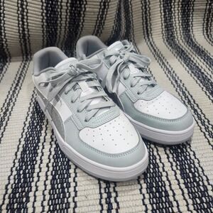 Puma Caven Glitz Kids Sneakers White Light Blue Silver Glitter Low Top Shoes 6.5